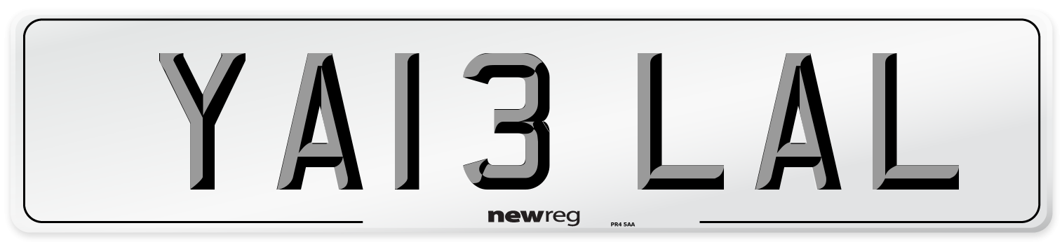 YA13 LAL Number Plate from New Reg